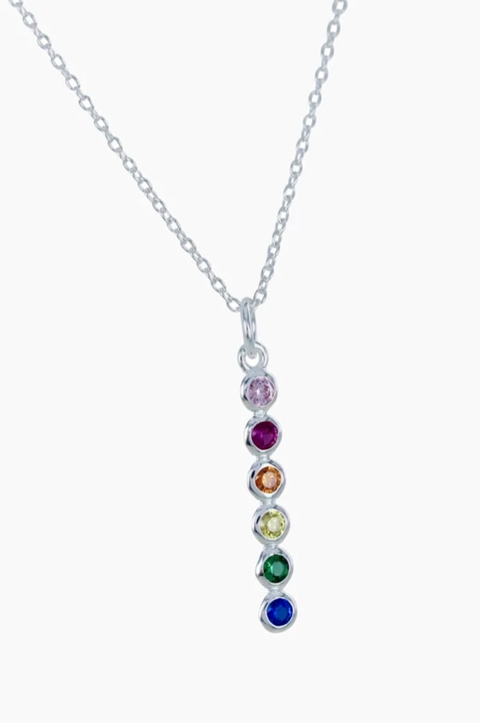 Rainbow Stone Drop Necklace