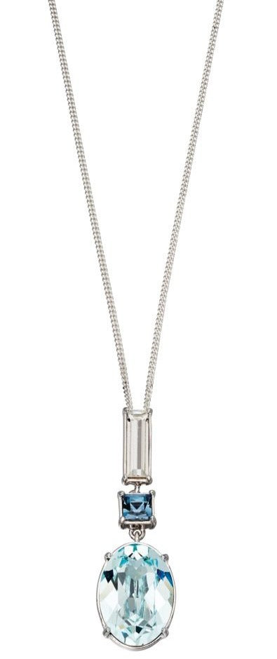 Blue Topaz And "Sapphire" Drop Pendant