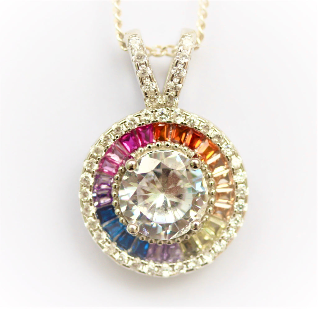 Multi-Coloured Gemstone Pendant