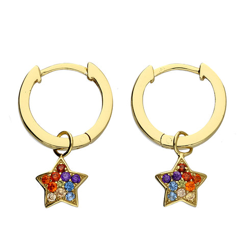 Gold Huggie with Detachable Rainbow Star