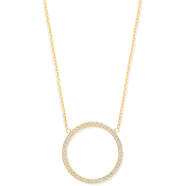 Solid Gold Eternity Circle Necklace