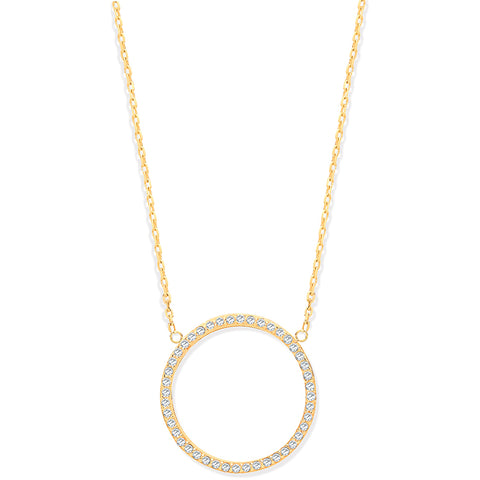 Solid Gold Eternity Circle Necklace