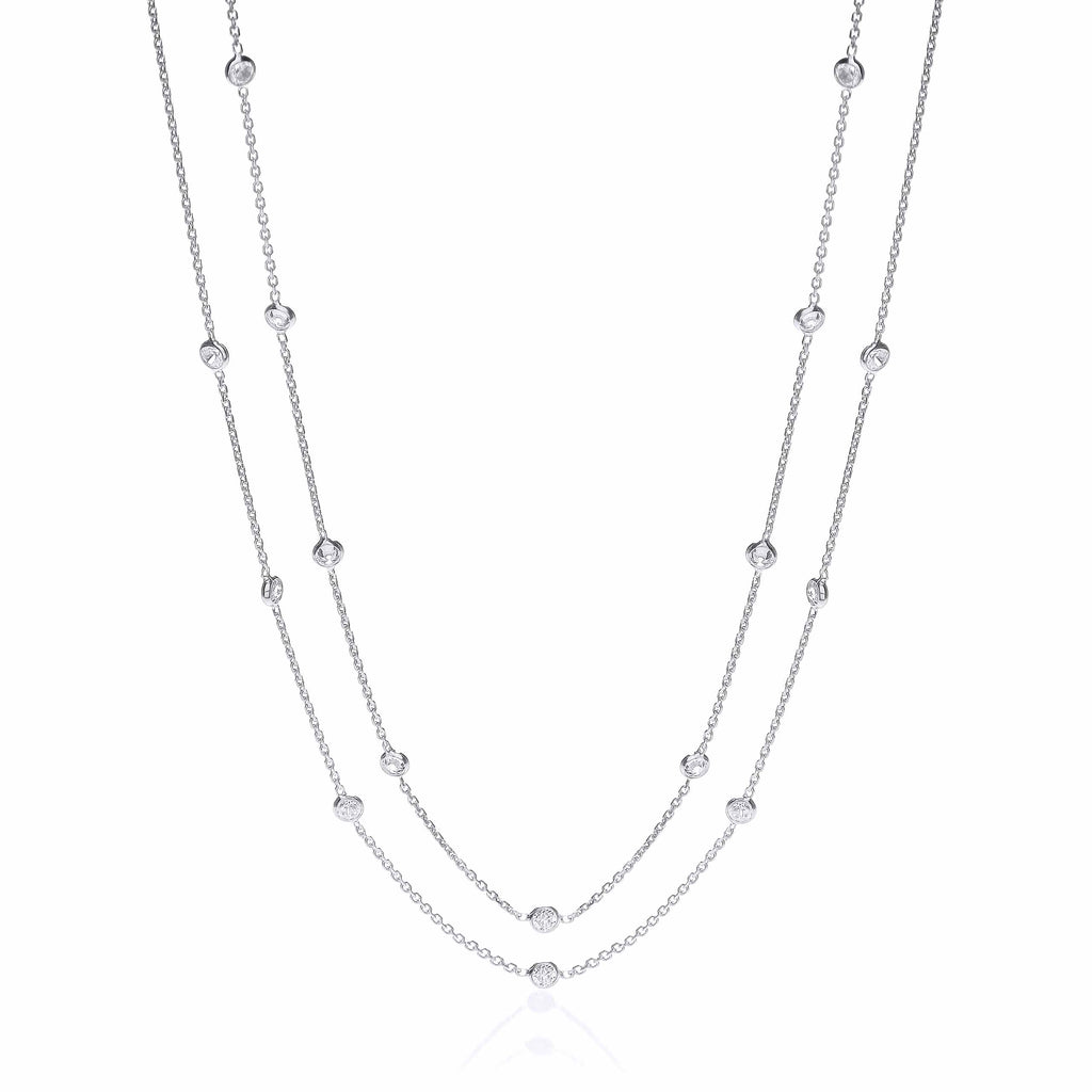 Diamond by the Yard Silver Necklace