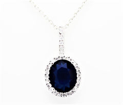 Oval "Sapphire and Diamond" Pendant