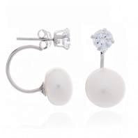 "Diamond" and Pearl Stud Earrings