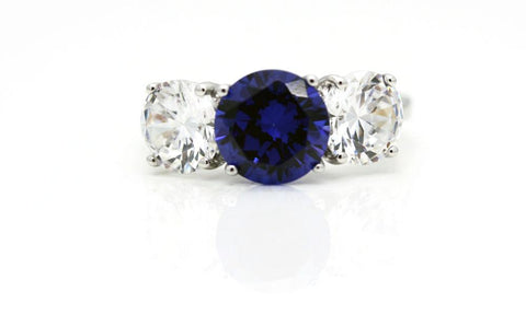 Classic Victorian-Style "Tanzanite and Diamond" Ring