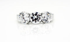 Classic Three-Stone Engagement "Diamond" Ring