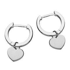 Small Gold or Silver Huggie Earrings with Detachable Heart