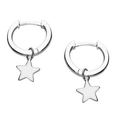 Gold or Silver Huggie Earrings with Detachable Star