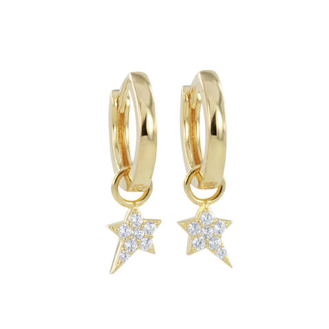 Detachable Gold Star Hoop Earrings
