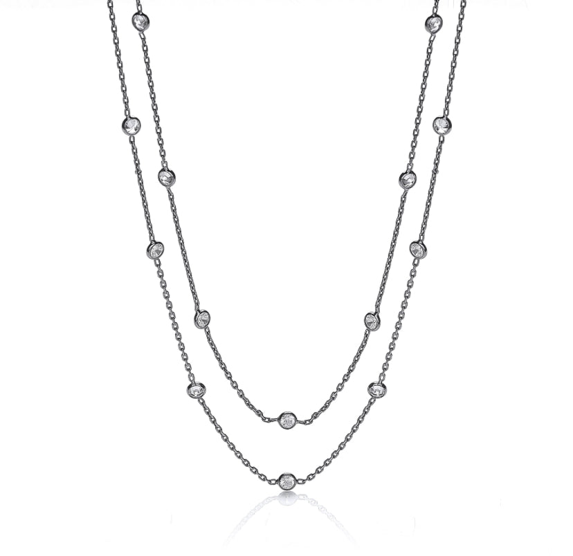 Diamonds by the Yard Silver Necklace