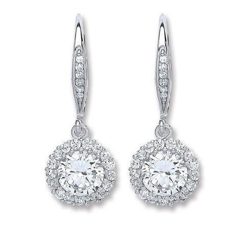 "Diamond" Cluster Drop Earrings
