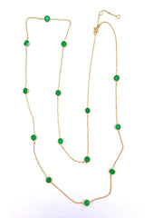 Gold Long Gemstone Necklaces