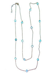 Silver Long Gemstone Necklaces