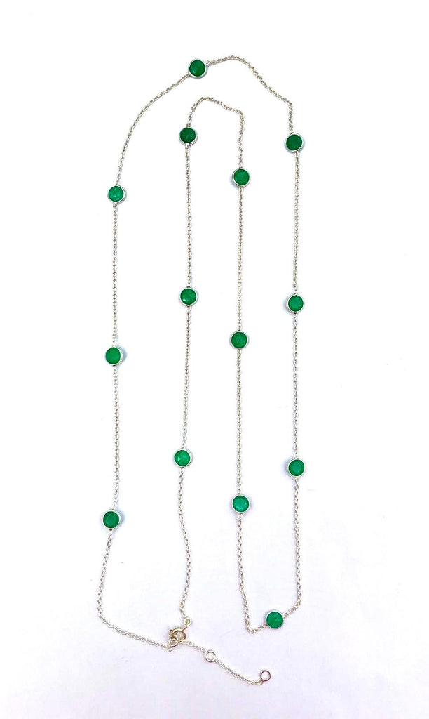 Silver Long Gemstone Necklaces