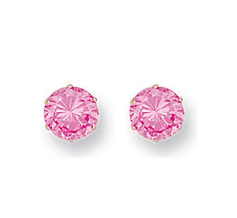 9ct Gold Pink 5mm Studs