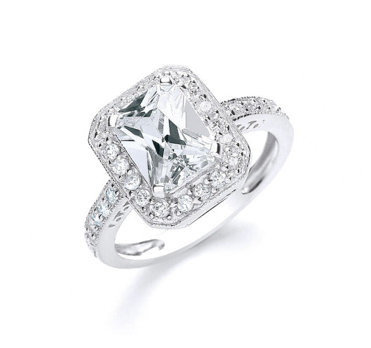 Emerald-Cut "Diamond" Ring