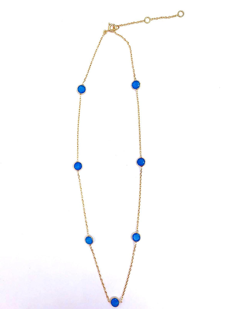 Gold Short Gemstone Necklaces