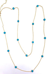 Gold Long Gemstone Necklaces