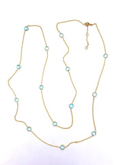 Gold Long Gemstone Necklaces