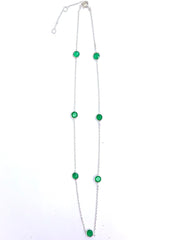 Silver Short Gemstone Necklaces