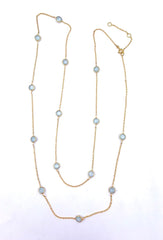 Gold Long Gemstone Necklaces
