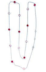 Silver Long Gemstone Necklaces