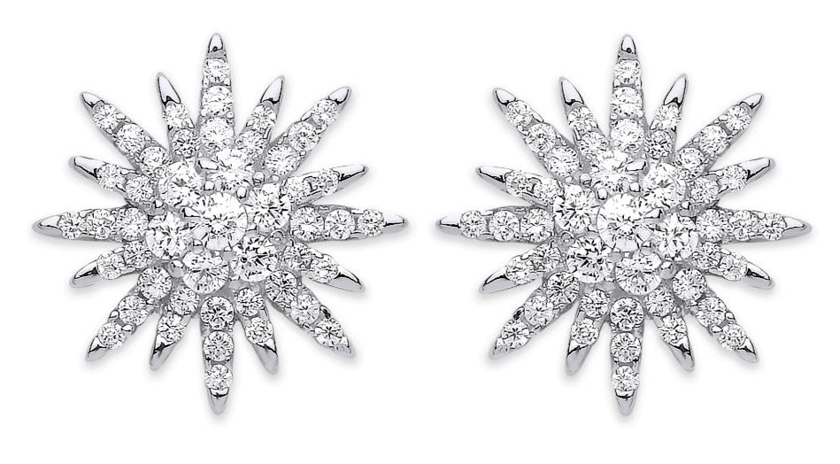 Silver Starburst Earrings