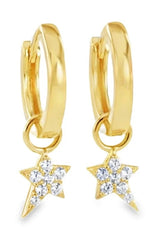 Detachable Gold or Silver Star Hoop Earrings