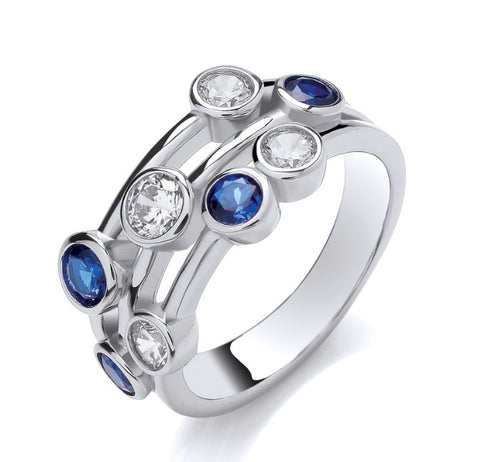 Blue and Clear Galaxy style Ring