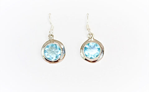 Blue Topaz and Silver Drop Earrings