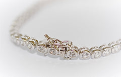 Round 3mm Rubover "Diamond" Tennis Bracelet