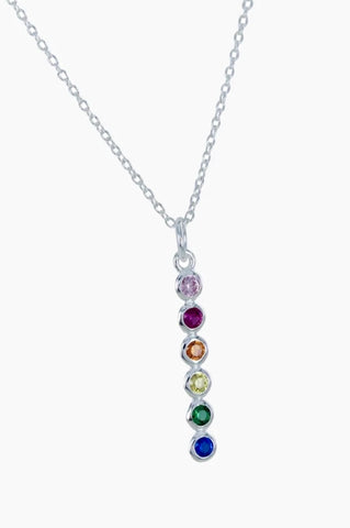 Rainbow Stone Drop Necklace