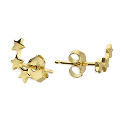 Three Gold or Silver Star Earrings