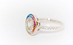 Multi-Coloured Gemstone Ring