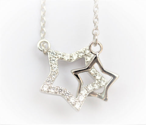 Double Interlinked Star Necklace