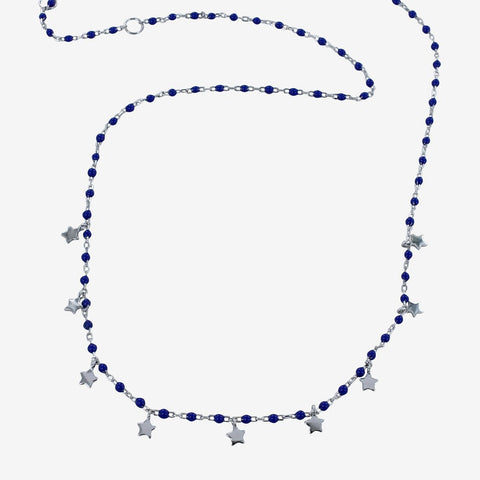 Blue Starry Gold or Silver Necklace