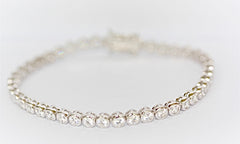 Round 3mm Rubover "Diamond" Tennis Bracelet