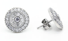 Victorian-Style Concentric "Diamond" Earrings