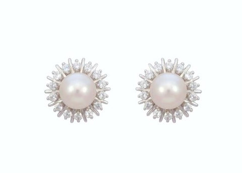 Large Pearl Cluster Earrings