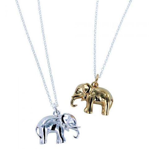 Gold or Silver Elephant Necklace