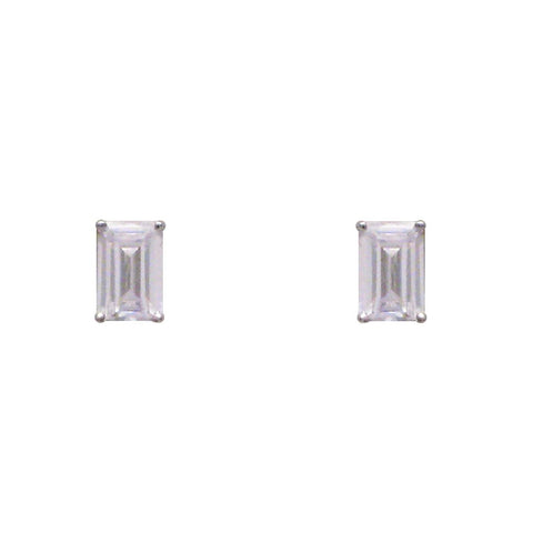 Emerald-Cut Diamond Studs