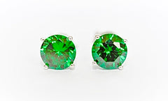 "Emerald" Large or Small Silver Stud Earrings