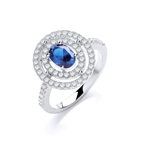 Victorian-Style "Tanzanite" Halo Ring