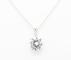 "Diamond" Solitaire with Triple Bale Necklace