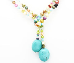 The Fifi Multi-Coloured Lariat Necklace