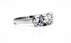 Classic Three-Stone Engagement "Diamond" Ring