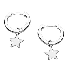 Small Gold or Silver Huggie Earrings with Detachable Star