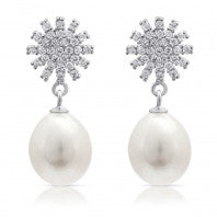 Star and Pearl Drop Earrings