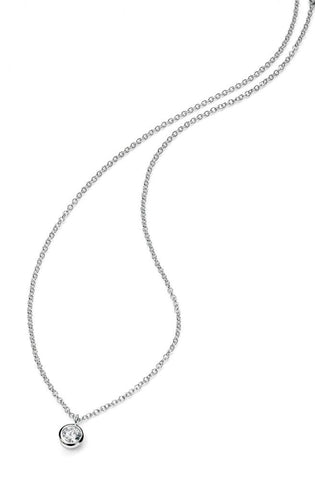 Tiny "Diamond" Solitaire Necklace